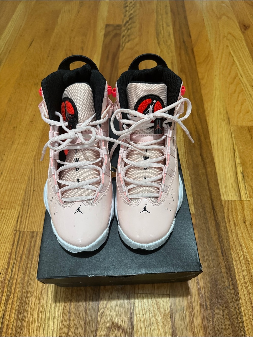 Nike Pink and Black Girls Patent Leather Retro Sneakers